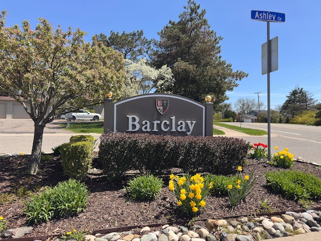 view of community sign