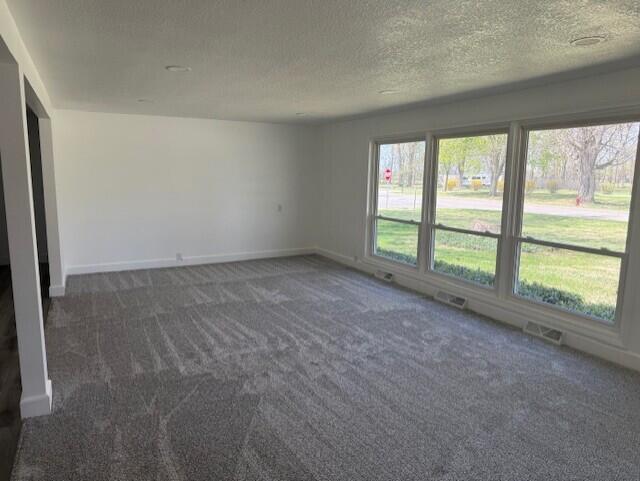 545 W Main St, Centreville, MI 49032 - interior space featuring a textured ceiling, visible vents, and baseboards