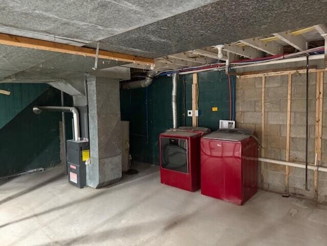 545 W Main St, Centreville, MI 49032 - unfinished basement with independent washer and dryer and heating unit