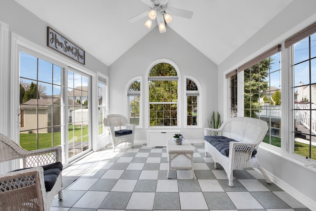 73941 Madison St, Armada, MI 48005 - sunroom / solarium featuring ceiling fan and a wealth of natural light