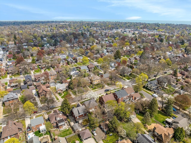 aerial view with a residential view