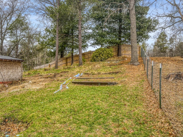 view of yard with fence