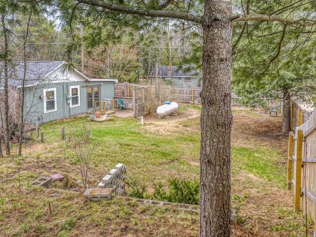 view of yard with fence