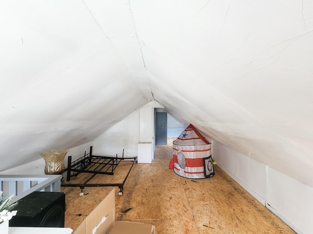 view of unfinished attic