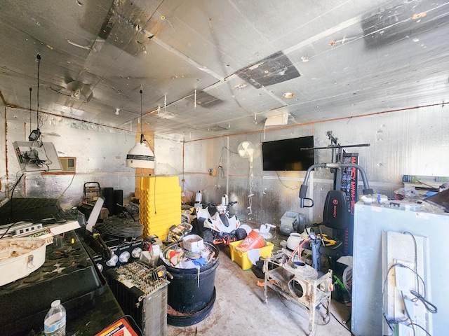 interior space with concrete floors