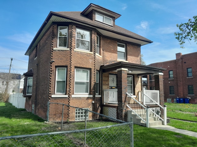 728 W Philadelphia St, Detroit, MI 48202 - traditional style home with brick siding and covered porch
