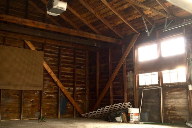 view of unfinished attic