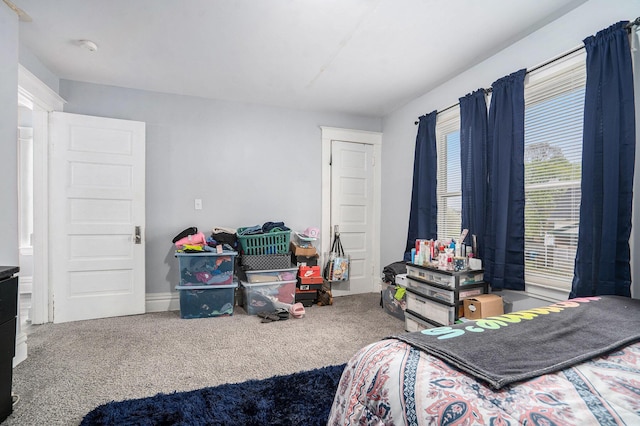 bedroom featuring carpet