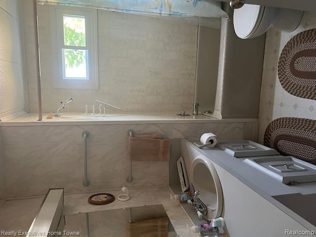 bathroom with a tub