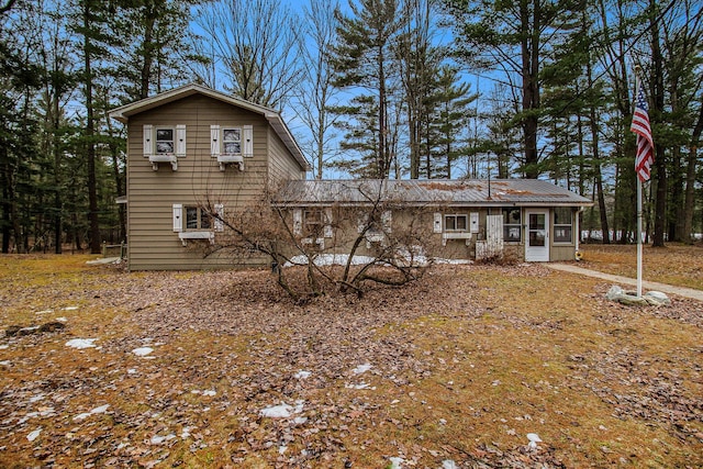 view of front of house with metal roof