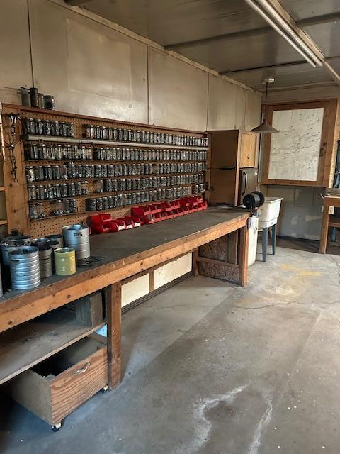 10773 Hamilton Rd, Irons, MI 49644 - miscellaneous room featuring unfinished concrete floors