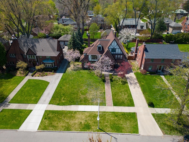 drone / aerial view with a residential view