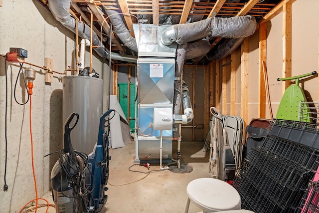 utility room with heating unit