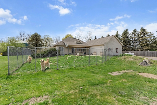 view of yard featuring fence
