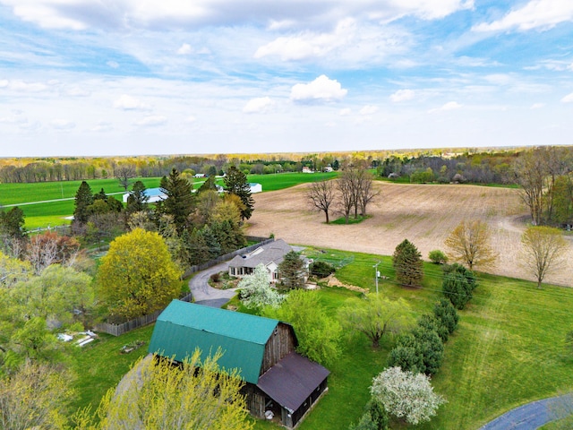 aerial view with a rural view