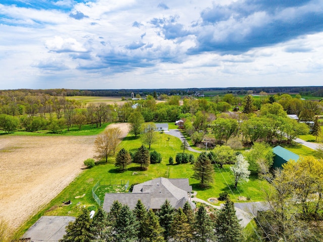 bird's eye view featuring a rural view