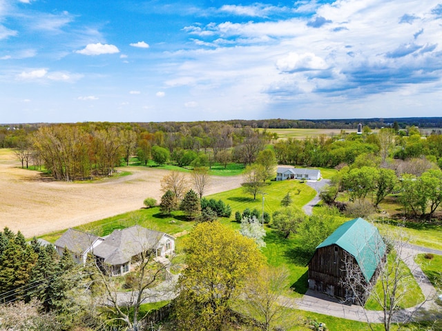 aerial view featuring a rural view