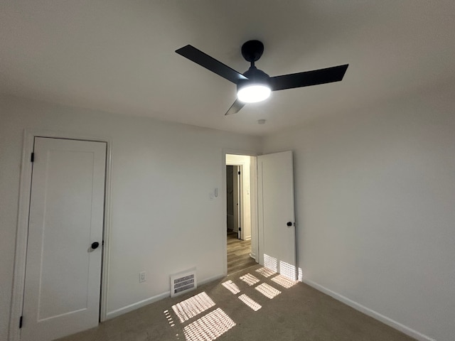17639 Lenore, Detroit, MI 48219 - unfurnished bedroom featuring visible vents, carpet flooring, baseboards, and ceiling fan