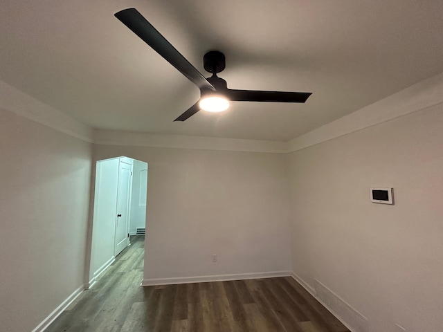17639 Lenore, Detroit, MI 48219 - empty room featuring a ceiling fan, baseboards, and dark wood-style floors