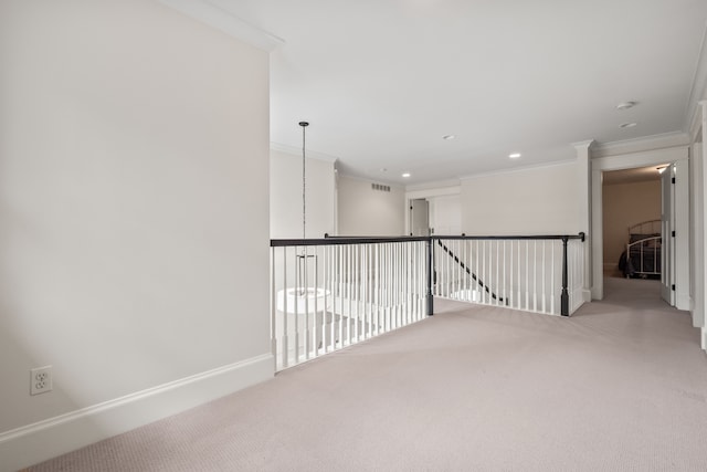 5027 Grover Dr, Brighton, MI 48116 - empty room with carpet flooring, crown molding, baseboards, and recessed lighting
