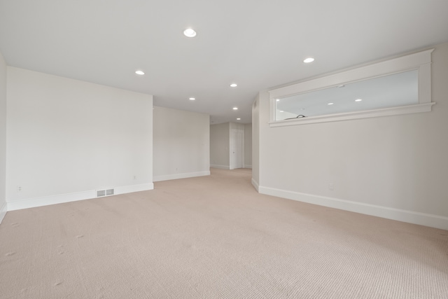 5027 Grover Dr, Brighton, MI 48116 - unfurnished room featuring baseboards, recessed lighting, light carpet, and visible vents