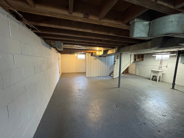 21260 Kipling St, Oak Park, MI 48237 - basement with stairs and a sink