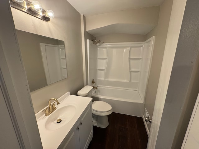 21260 Kipling St, Oak Park, MI 48237 - full bath with toilet, vanity, bathtub / shower combination, and wood finished floors
