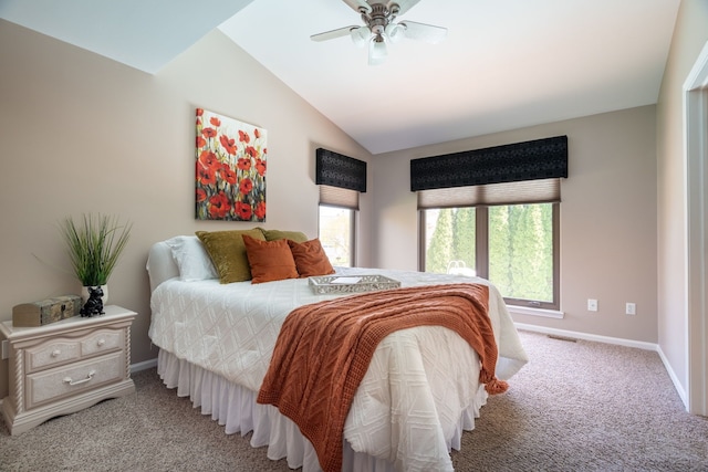 1229 Poppy Hill Dr, Oxford, MI 48371 - bedroom with baseboards, light carpet, and lofted ceiling