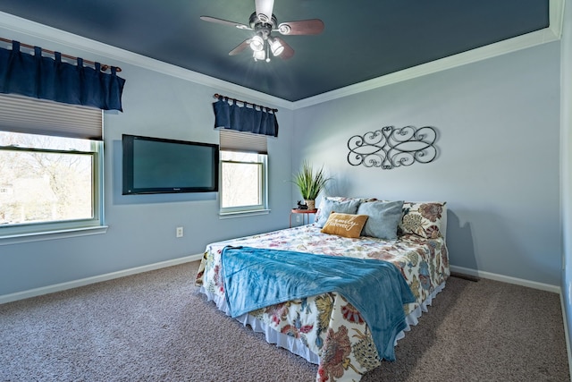 1229 Poppy Hill Dr, Oxford, MI 48371 - bedroom featuring crown molding, multiple windows, and carpet