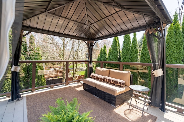 1229 Poppy Hill Dr, Oxford, MI 48371 - view of patio with a gazebo, an outdoor hangout area, and a deck
