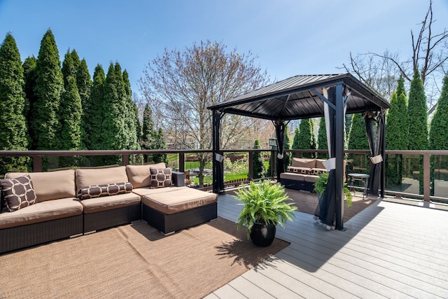 1229 Poppy Hill Dr, Oxford, MI 48371 - deck with a gazebo and an outdoor living space