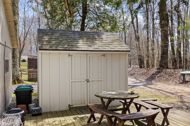view of shed