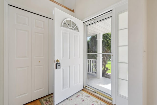 61 Old Carriage Ln, Lapeer, MI 48446 - doorway to outside featuring light wood-style flooring