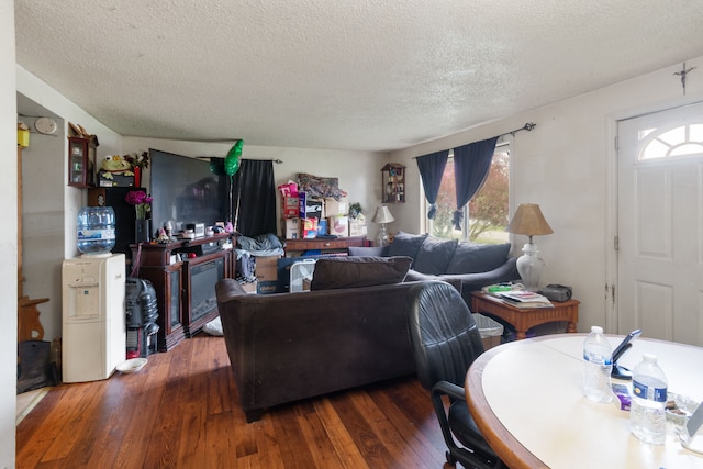 659 N Van Dyke Rd, Imlay City, MI 48444 - living room featuring plenty of natural light, a textured ceiling, and hardwood / wood-style floors