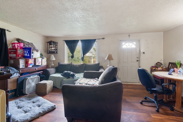 659 N Van Dyke Rd, Imlay City, MI 48444 - living area featuring a textured ceiling and wood finished floors