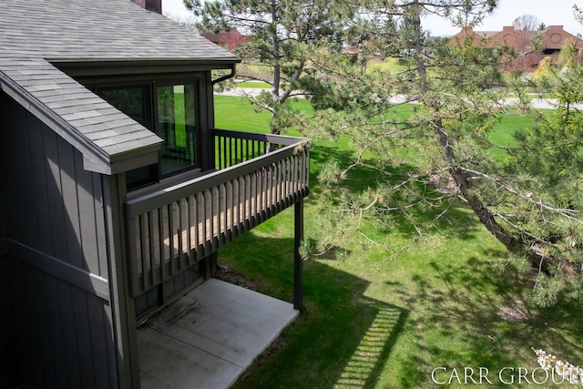 view of yard with a deck