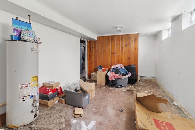 19165 Rutherford St, Detroit, MI 48235 - below grade area with wood walls and gas water heater