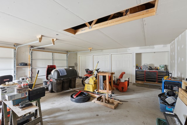 view of garage