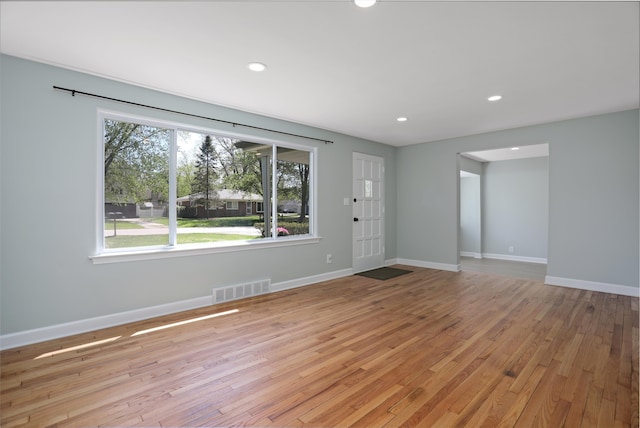 22029 Seminole St, Southfield, MI 48033 - interior space featuring visible vents, recessed lighting, and light wood-type flooring