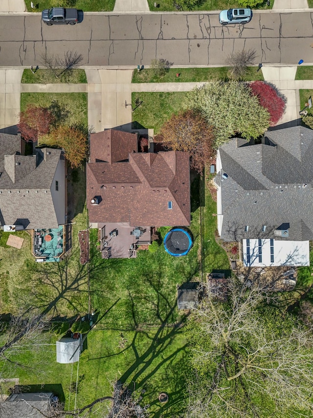 bird's eye view with a residential view