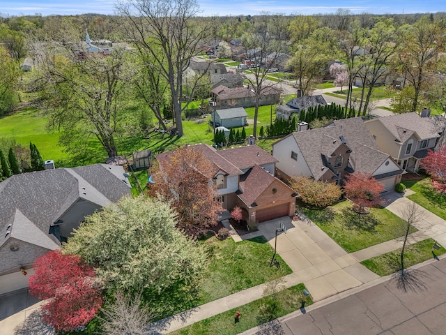 aerial view featuring a residential view