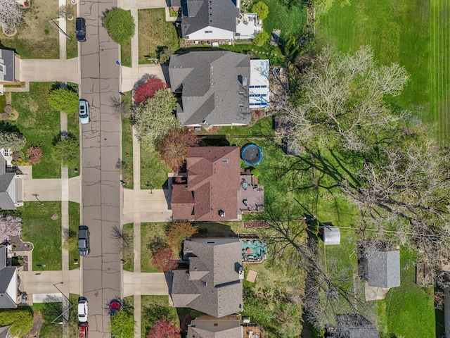 drone / aerial view with a residential view