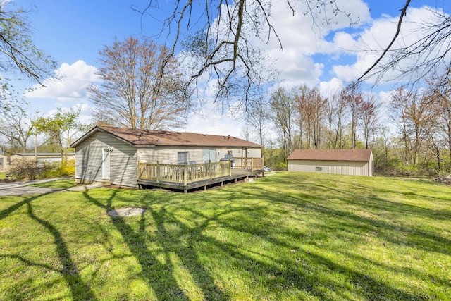 view of yard featuring a deck