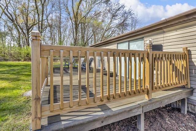 deck with a yard