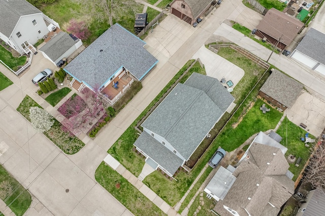 bird's eye view featuring a residential view