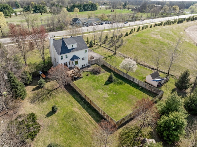 drone / aerial view featuring a rural view