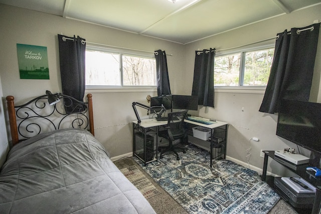 home office with baseboards