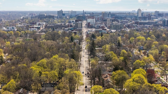 drone / aerial view featuring a view of city