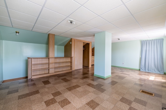 19302 Moross Rd, Detroit, MI 48224 - finished basement with baseboards and a paneled ceiling
