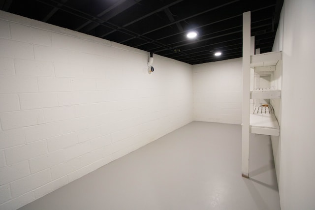 view of finished below grade area